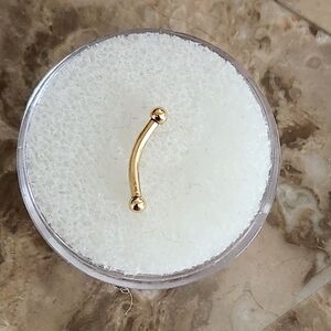 18k yellow gold 16g 8mm curved barbell